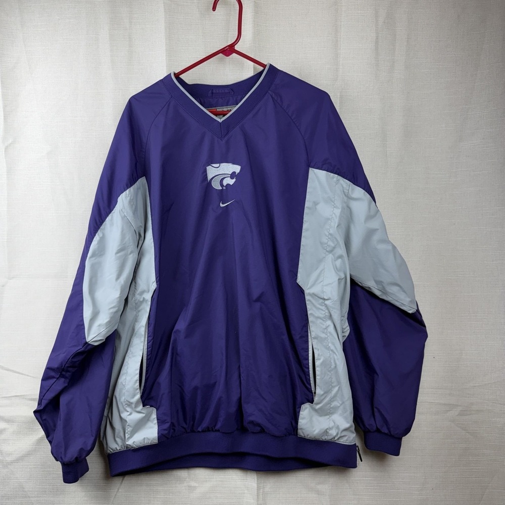Kansas‎ State Wildcats Jacket Mens XL Purple NCAA Football Nike Pullover